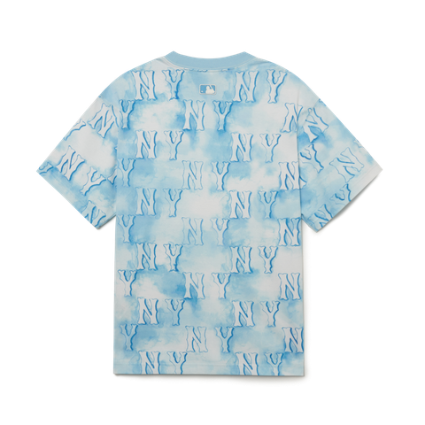 Áo Phông MLB Monogram Water Logo NY 3ATSM1033-50ABS Màu Xanh Blue