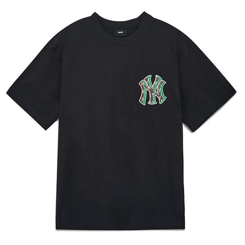 Áo Phông MLB NY Logo Xanh 3ATSM3033-50BKS Màu Đen