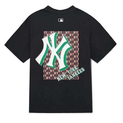 Áo Phông MLB NY Logo Xanh 3ATSM3033-50BKS Màu Đen