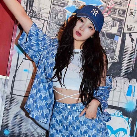 Áo Sơ Mi MLB Denim NY 3FDRM0633-50SBL Màu Xanh