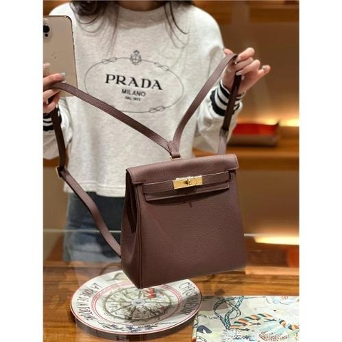 Balo Hermes Kelly Ado Da Bò Togo Size 21cm Màu Caramel