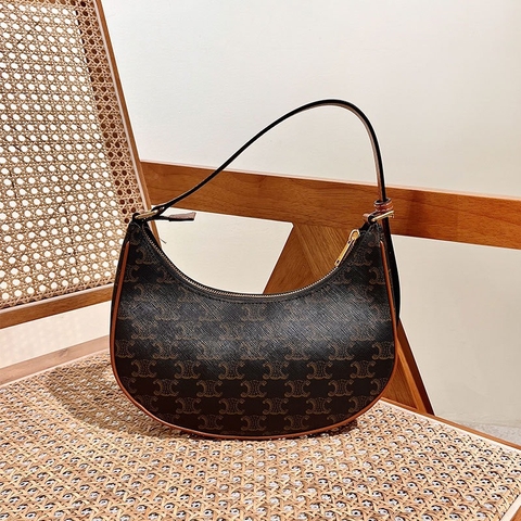 Túi Đeo Vai Celine Ava Bag Trompie Canvas Màu Nâu