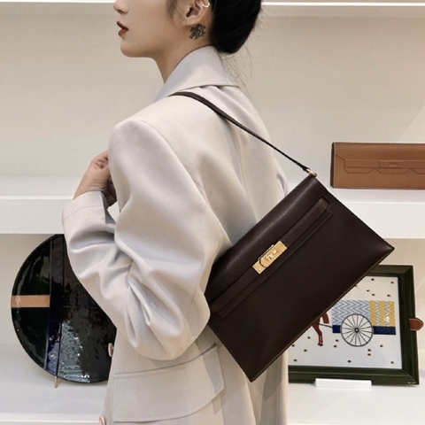 Túi Đeo Vai Hermes Remake Korea Elan Da Bò Size 25cm