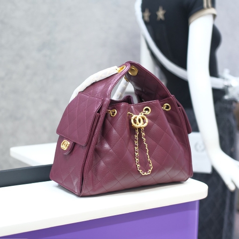 Túi Xách Hobo Chanel 25 Caviar Màu Đỏ