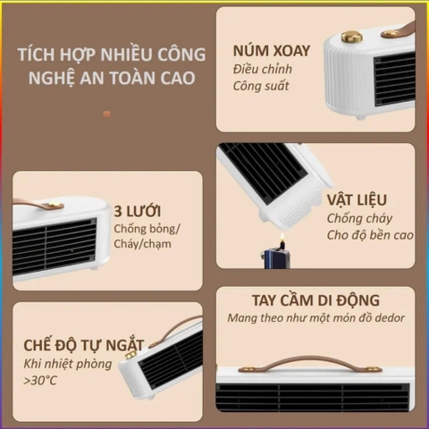 Máy sưởi gốm PTC kiểu ngang 800 wath