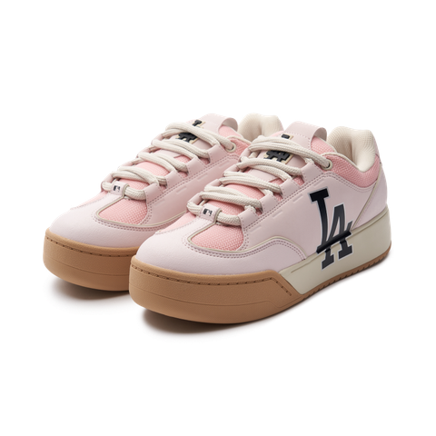 Giầy MLB Chunky Wide Logo LA Hồng Đế Nâu