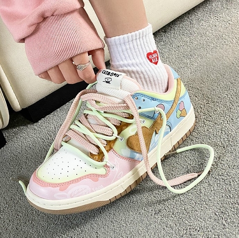 Giầy Sneaker Catsofa Loang Màu Hồng