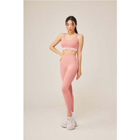 Bộ Áo Bra Và Quần Legging NERDY FIT Active Slim Cotton Màu Hồng