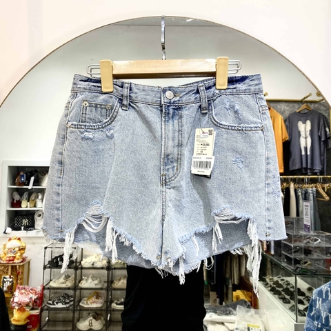Quần Short Bò Whoau Rách WHTJC2791F Màu Xanh
