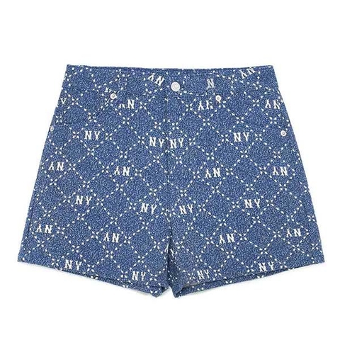 Quần Shorts Nữ MLB Monogram Denim NY 3FDPM0533-50INS Màu Xanh