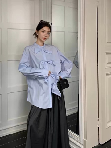 Áo Sơ Mi 3 Nơ Season 2024 Form Oversize