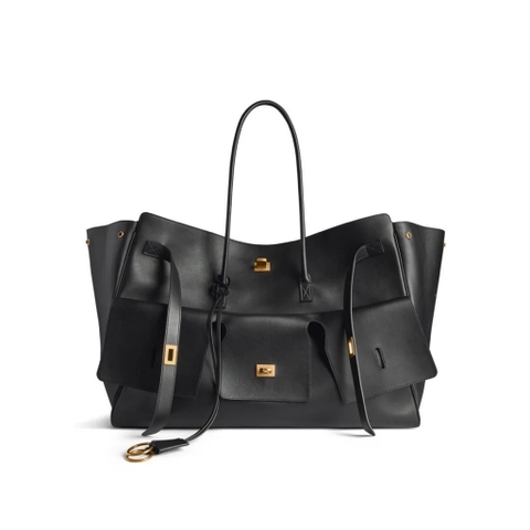 Túi Balenciaga Bel Air Medium Carry Bản Remake Hàn Đen Khoá Vàng 38cm