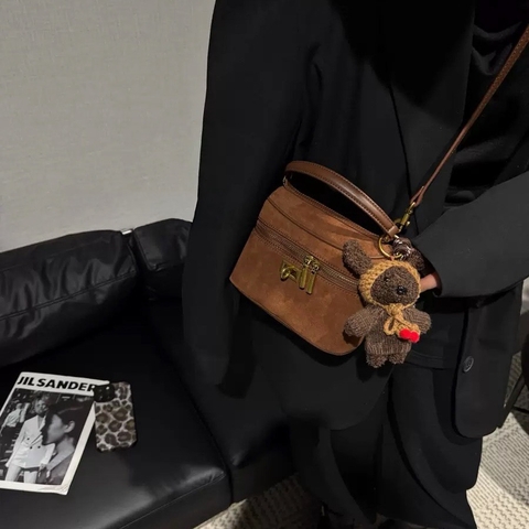 Túi Cầm Tay Balenciaga Vanity Bản Hàn Da Lộn 19cm