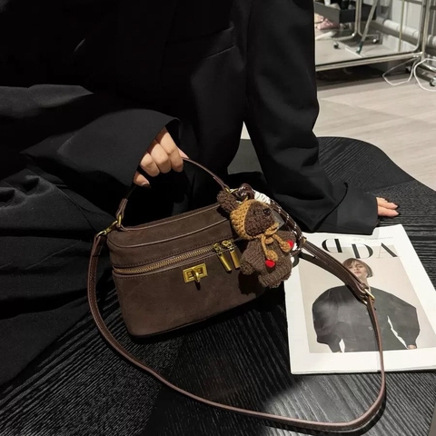 Túi Cầm Tay Balenciaga Vanity Bản Hàn Da Lộn 19cm