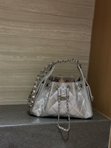 Túi Chanel Bản Hàn Da Caviar Màu Bạc