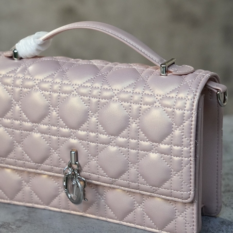 Túi Đeo Chéo Dior Miss Lady Da Cừu Size 24cm Màu Hồng