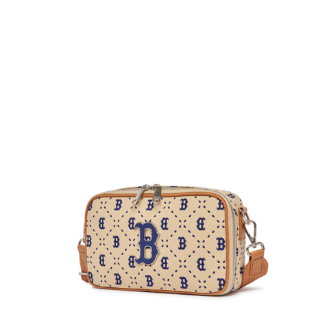 Túi Đeo Chéo MLB Dia Monogram Boston Red Sox 3ACRM013N-43SAL Màu Kem Size 23cm