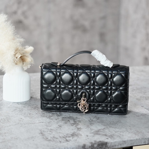 Túi Dior Pochette Lady Bản Hàn Da Cừu 21cm Màu Đen