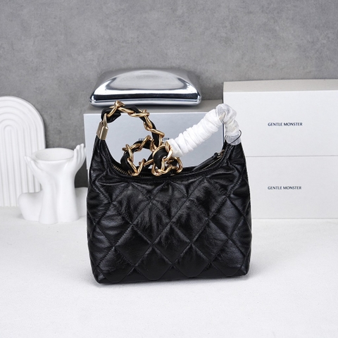 Túi Hobo Chanel Dây Xích Bản Hàn 20cm Màu Đen