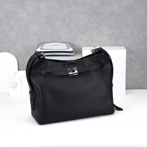 Túi Hobo HM Thiết Kế Hàn Size 32cm Da Bò Togo Màu Đen