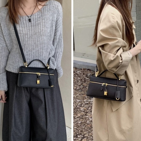 Túi Loro Piana Bản Hàn Da Bò Togo Bản 2025 Logo Vàng