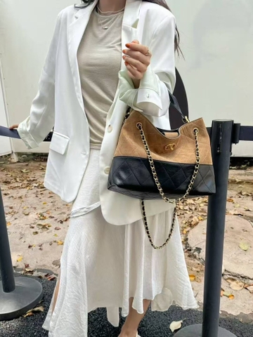 Túi Xách Chanel Shopping Bag Bản Hàn Size 35cm Màu Nâu - Đen