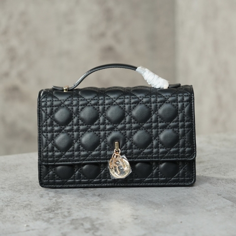 Túi Xách Miss Dior Bản Hàn Da Cừu 24cm Màu Đen