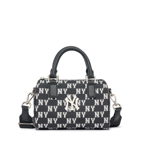 Túi Xách MLB Trống Monogram Logo Chữ NY Màu Đen