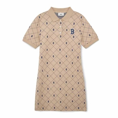 Váy MLB Monogram One Piece Màu Nâu Be