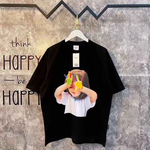 Áo Phông ADLV Baby Face Bôi Sơn Màu Đen