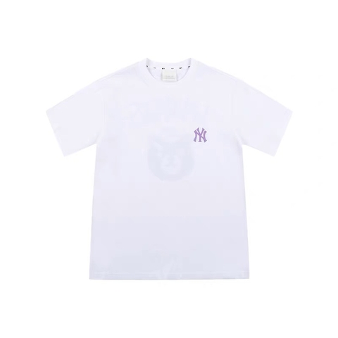 Áo Phông MLB Logo NY Tím Màu Trắng