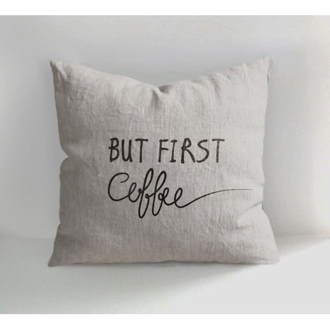 Gối tựa handmade linen - coffee - trang trí phòng khách, nhà cửa, quán cà phê - phong cách tối giản, Hàn Quốc, Scandina