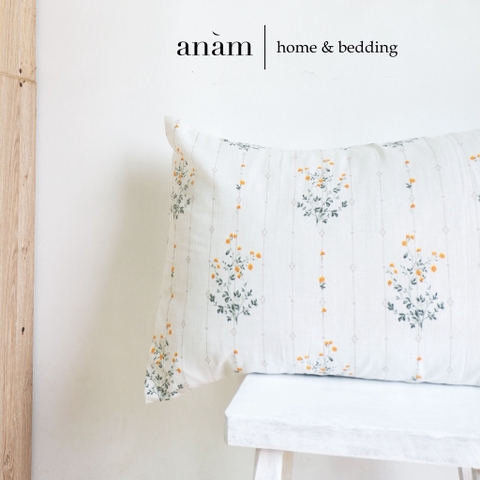 anam home - vỏ gối nằm Cotton cao cấp ANAM 50x70 cm, 40x60 cm họa tiết hoa cỏ đẹp, mềm mịn, thân thiện với da người dùng