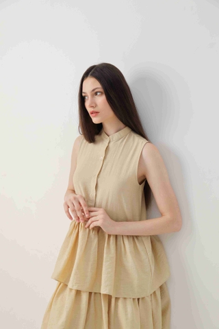 Đầm violet nhiều tầng