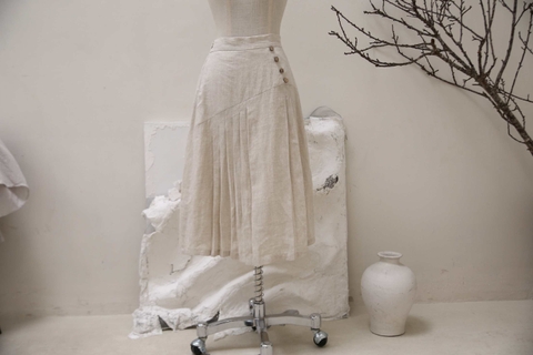 Chân váy Lilie đính nút gỗ Anam