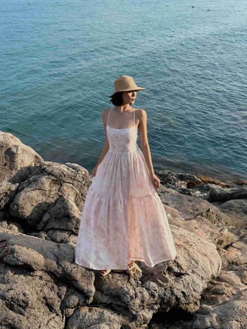 Đầm Chiharu họa tiết dạo biển