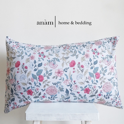 anam home - vỏ gối nằm Cotton cao cấp  50x70 cm, 40x60 cm họa tiết hoa cổ điển, mềm mịn, thân thiện với da người dùng
