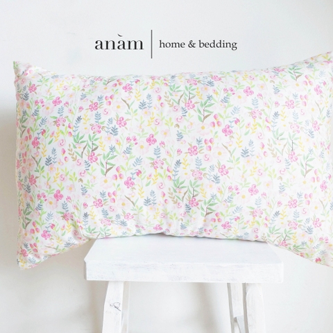 anam home - Vỏ gối nằm Cotton cao cấp 50x70 cm, 40x60 cm họa tiết hoa nhí, mềm mịn, thân thiện với da người dùng