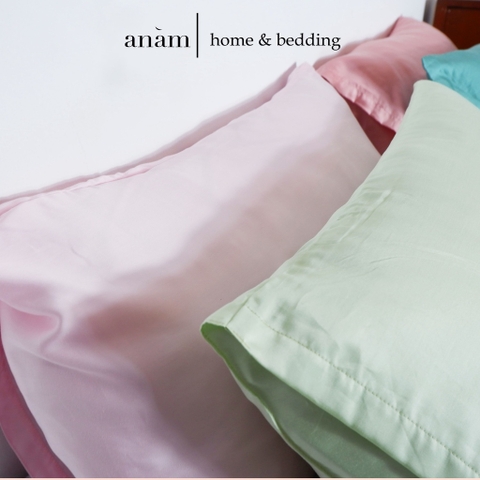 Vỏ gối lụa nhiều màu Tencel 60s mềm, mịn, giúp giấc ngủ ngon - anam home and bedding