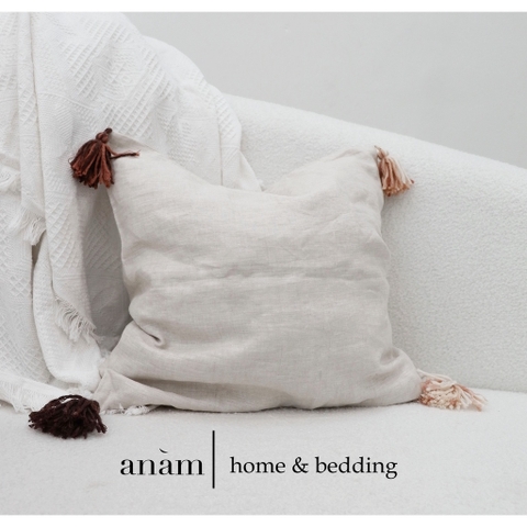 Gối tựa handmade linen - trang trí phòng khách, nhà cửa, quán cà phê - phong cách tối giản, hàn quốc