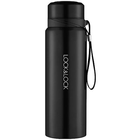 BÌNH GIỮ NHIỆT BẰNG THÉP KHÔNG GỈ LOCK&LOCK VACUUM BOTTLE 800ML LHC6180BLK (MÀU ĐEN)