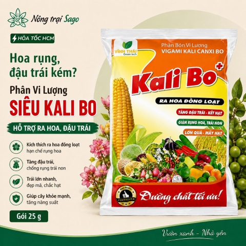 Phân Bón Vi Lượng Siêu Kali Bo (gói 25gr)