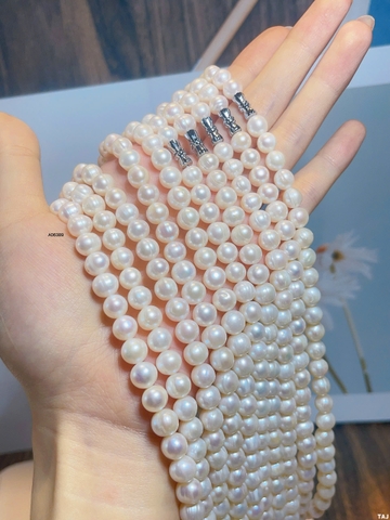 Vòng Cổ Ngọc Trai VCNT196 – Chuỗi Ngọc Trai Trơn 8–9mm Thanh Lịch, Sang Trọng Và Bền Đẹp Theo Thời Gian