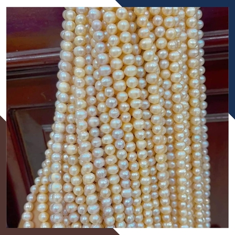 Sỉ chuỗi ngọc trai nguyên liệu 8-9mm màu trắng hồng tím làm vòng cổ vòng tay mã AC210