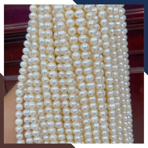 Sỉ chuỗi ngọc trai nguyên liệu 8-9mm màu trắng hồng tím làm vòng cổ vòng tay mã AC210