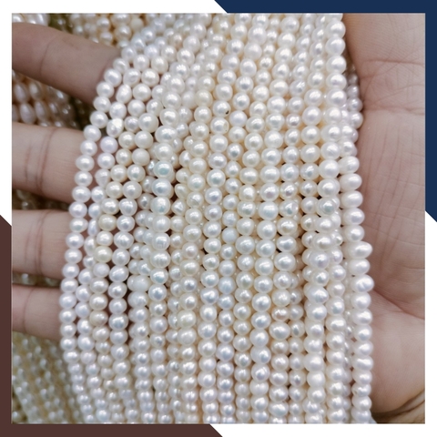 Bán sỉ chuỗi ngọc trai nguyên liệu size 4.5mm loại đẹp làm vòng cổ vòng tay mã AC270