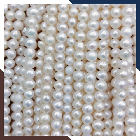 Bán sỉ chuỗi ngọc trai nguyên liệu size 4.5mm loại đẹp làm vòng cổ vòng tay mã AC270