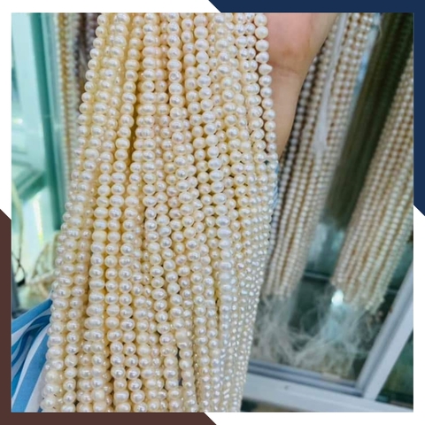 Bán sỉ chuỗi ngọc trai nguyên liệu size 5-6mm làm vòng cổ vòng tay mã AC200