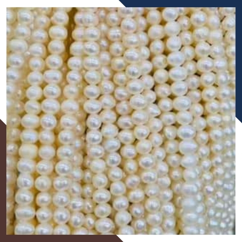 Bán sỉ chuỗi ngọc trai nguyên liệu size 5-6mm làm vòng cổ vòng tay mã AC200