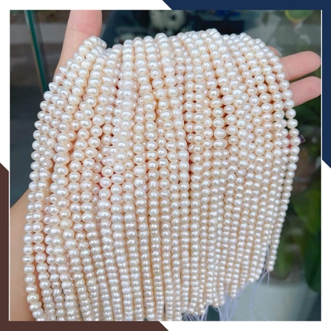 Bán sỉ chuỗi ngọc trai nguyên liệu size 7-8mm cao cấp màu trắng hồng tím làm vòng cổ vòng tay mã AC280